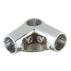 Изображение товара Соединитель угловой для трех труб к системе Joker d25 мм с площадкой хром