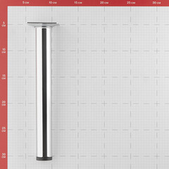 Ножка мебельная стальная 30х250 мм хром (1 шт.) - фото 2