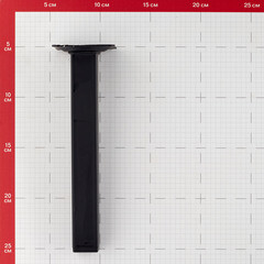Ножка мебельная стальная 25х25х200 мм черная (1 шт.) - фото 2