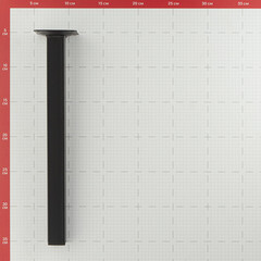 Ножка мебельная стальная 25х25х300 мм черная (1 шт.) - фото 2