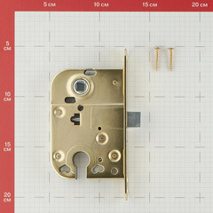 Замок врезной 2018 для межкомнатной двери под цилиндр золото - фото 2