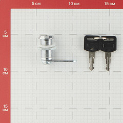 Замок мебельный 30 мм (серебро) 2 ключа - фото 2