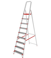 Изображение товара Стремянка алюминиевая 9 ступеней 130 мм усиленная 1,91 м Новая высота