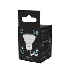 Лампа светодиодная Gauss GU10 4100К 9 Вт 830 Лм 150-265 В рефлектор MR16 матовая - фото 2