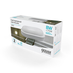 Светильник светодиодный накладной Gauss Elementary ДБП-8 4000К 8 Вт IP65 белый опал (161411208) - фото 2
