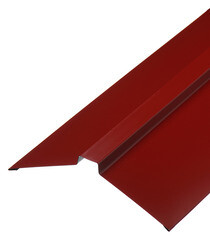 Изображение товара Конек для металлочерепицы 115х30х115 мм 2 м плоский с пазом красное вино RAL 3005