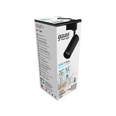 Светодиодный трековый светильник однофазный Gauss Track Light 4000К 20 Вт 4 кв.м черный (TR084) - фото 4