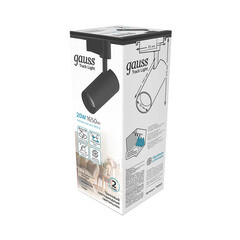 Светодиодный трековый светильник однофазный Gauss Track Light 4000К 20 Вт 3 кв.м черный (TR069) - фото 3