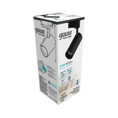 Светодиодный трековый светильник однофазный Gauss Track Light 4000К 24 Вт 4 кв.м черный (TR086) - фото 2