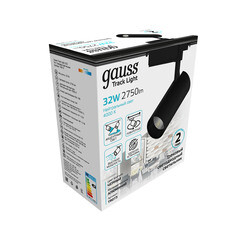 Светодиодный трековый светильник однофазный Gauss Track Light 4000К 32 Вт 4 кв.м черный (TR073) - фото 3