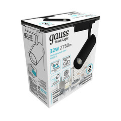 Светодиодный трековый светильник однофазный Gauss Track Light 4000К 32 Вт 4 кв.м черный (TR073) - фото 2
