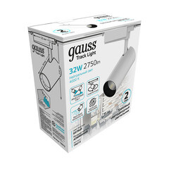 Светодиодный трековый светильник однофазный Gauss Track Light 4000К 32 Вт 3 кв.м белый (TR072) - фото 3