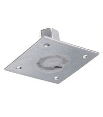 Пластина опорная оцинкованная 60х60х2 мм с гайкой М10 - фото 2