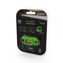 Фонарь налобный Gauss светодиодный 3 Вт аккумуляторный Li-Ion 300 мАч пластик (GF408) - фото 3