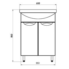 Тумба под раковину АСБ-Мебель Мессина 60 см напольная белая (11431) - фото 2