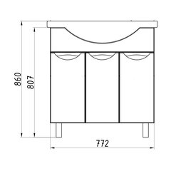 Тумба под раковину АСБ-Мебель Мессина 80 см напольная белая (11433) - фото 4