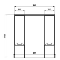 Зеркальный шкаф АСБ-Мебель Мессина 95х102х18 см с подсветкой белый - фото 4