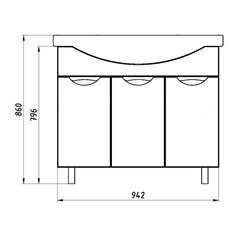 Тумба под раковину АСБ-Мебель Мессина 100 см напольная белая (11434) - фото 4