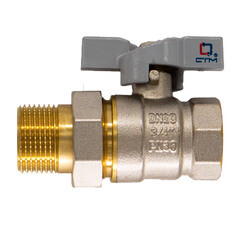 Кран шаровой латунный СТМ Стандарт 1 ВР(г) х 1 НР(ш) бабочка с накидной гайкой прямой (CWAFM001) - фото 2