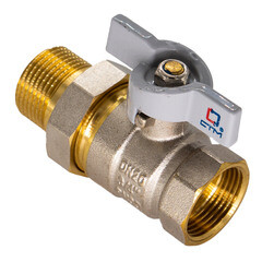 Кран шаровой латунный СТМ Стандарт 1 ВР(г) х 1 НР(ш) бабочка с накидной гайкой прямой (CWAFM001) - фото 3