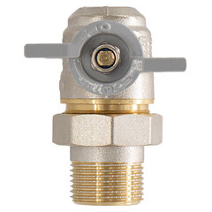 Кран шаровой латунный СТМ Стандарт 1/2 ВР(г) х 1/2 НР(ш) бабочка с накидной гайкой угловой (CWALM012) - фото 4