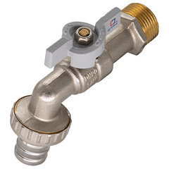 Изображение товара Кран шаровой латунный СТМ Стандарт 3/4 НР(ш) бабочка со штуцером угловой (CWBB0034)