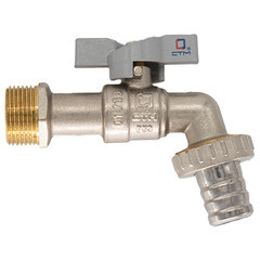 Кран шаровой латунный СТМ Стандарт 3/4 НР(ш) бабочка со штуцером угловой (CWBB0034) - фото 6