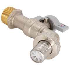 Кран шаровой латунный СТМ Стандарт 3/4 НР(ш) бабочка со штуцером угловой (CWBB0034) - фото 3