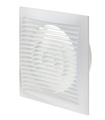 Изображение товара Решетка вентиляционная пластиковая торцевая Era РСФ 170х170 мм с фланцем d125 мм белая