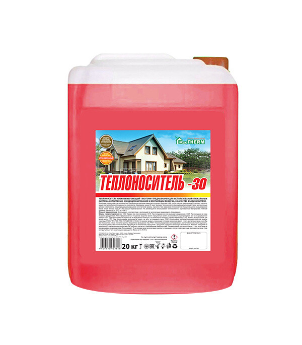 Изображение товара Теплоноситель Eco Therm незамерзающая жидкость на основе этиленгликоля 20 кг
