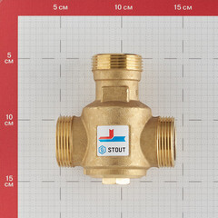 Клапан термостатический Stout 1 1/4 НР(ш) х 1 1/4 НР(ш) х 1 1/4 НР(ш) для твердотопливных котлов 60 °С (SVM-0030-325506) - фото 2