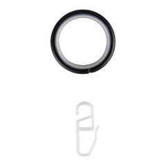 Кольцо с крючком d 20 мм черный 10 шт. - фото 4