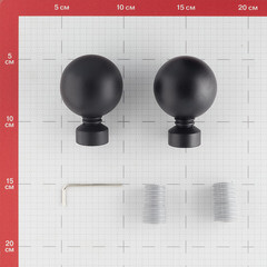 Наконечник Шар d 20 мм черный 2 шт. - фото 3