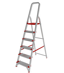 Стремянка алюминиевая 6 ступеней 130 мм усиленная 1,25 м Новая высота - фото 1
