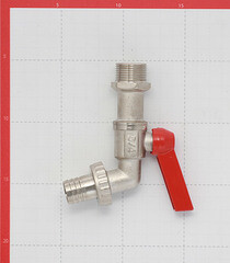 Кран шаровой латунный Valtec 3/4 НР(ш) х 3/4 НР(ш) ручка со штуцером угловой (VT.051.N.05) - фото 5