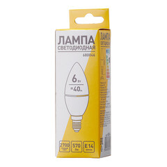 Лампа светодиодная E14 2700К 6 Вт 570 Лм 230 В свеча матовая - фото 4