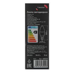 Лампа светодиодная Hesler E14 2700К 6 Вт 570 Лм 230 В свеча матовая - фото 3
