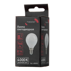 Лампа светодиодная Hesler E14 4000К 8 Вт 760 Лм 230 В шар матовая - фото 4