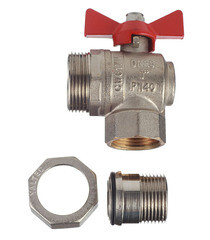 Кран шаровой латунный Valtec Base 1 ВР(г) х 1 НР(ш) бабочка с полусгоном угловой (VT.228.N.06) - фото 6