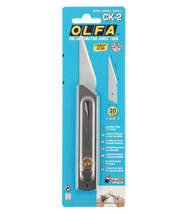 Нож строительный Olfa 20 мм с трапециевидным выдвижным лезвием стальной корпус - фото 2