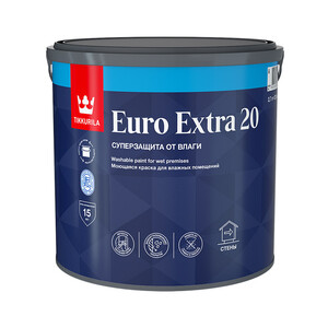 Краска моющаяся Tikkurila Euro Extra 20 база А белая 2,7 л — купить в Санкт-Петербурге: цены, характеристики, отзывы и фото в интернет-магазине Петрович.