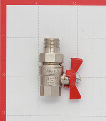 Кран шаровой латунный Valtec Base 1/2 ВР(г) х 1/2 НР(ш) бабочка с полусгоном прямой (VT.227.N.04) - фото 5