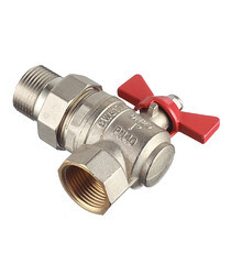 Кран шаровой латунный Valtec Base 1 ВР(г) х 1 НР(ш) бабочка с полусгоном угловой (VT.228.N.06) - фото 5