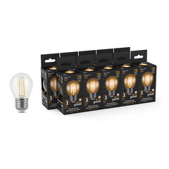 Изображение товара Лампа светодиодная филаментная Gauss E27 2700К 7 Вт 550 Лм 150-265 В шар прозрачная (10 шт.)