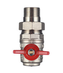 Кран шаровой латунный Valtec Base 3/4 ВР(г) х 3/4 НР(ш) бабочка с полусгоном угловой (VT.228.N.05) - фото 6