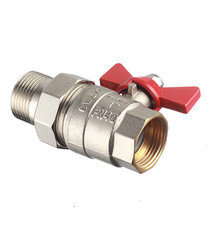 Кран шаровой латунный Valtec Base 1 ВР(г) х 1 НР(ш) бабочка с полусгоном прямой (VT.227.N.06) - фото 4