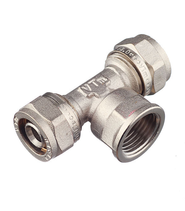 Изображение товара Тройник VALTEC VTm.332.N 16 обж х 1/2 внутр резьба латунь