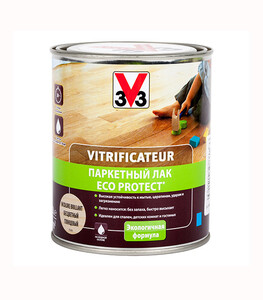 Лак акриловый паркетный V33 Eco Protect бесцветный 0,75 л глянцевая
