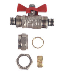 Кран шаровой латунный Valtec 16 обж(ц) х 16 обж(ц) для металлопластиковых труб бабочка прямой (VT.343.N.1616) - фото 4