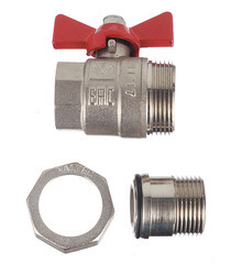 Кран шаровой латунный Valtec Base 1 ВР(г) х 1 НР(ш) бабочка с полусгоном прямой (VT.227.N.06) - фото 5